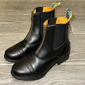 Moretta Shires Clio Plus Paddock Short Riding Boots Black Faux Leather Big Kid 3